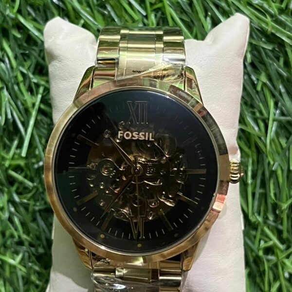 F🔥ssil Automatic Skeleton Gold Chain watch for Men