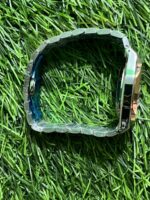 F🔥ssil Automatic skeleton dual tone chain watch for Men (Ice Blue skeleton dial) - Image 3