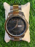 Arm🔥ni Exch🔥nge day date model dual tone chain Watch for men