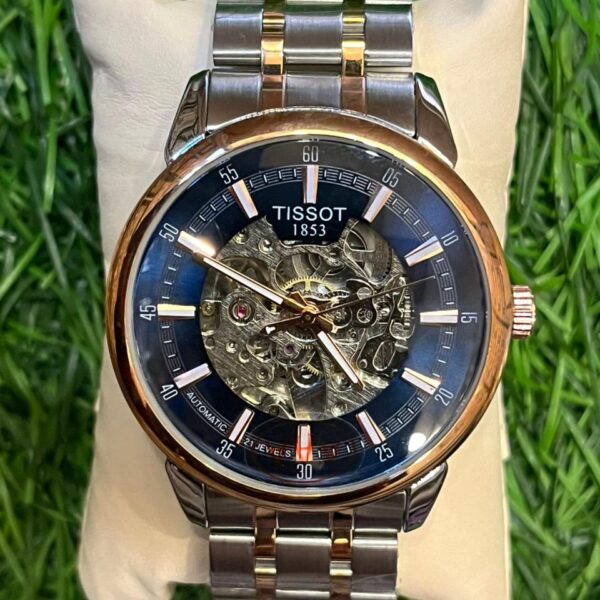 T🔥ss🔥t automatic dual tone chain watch for men