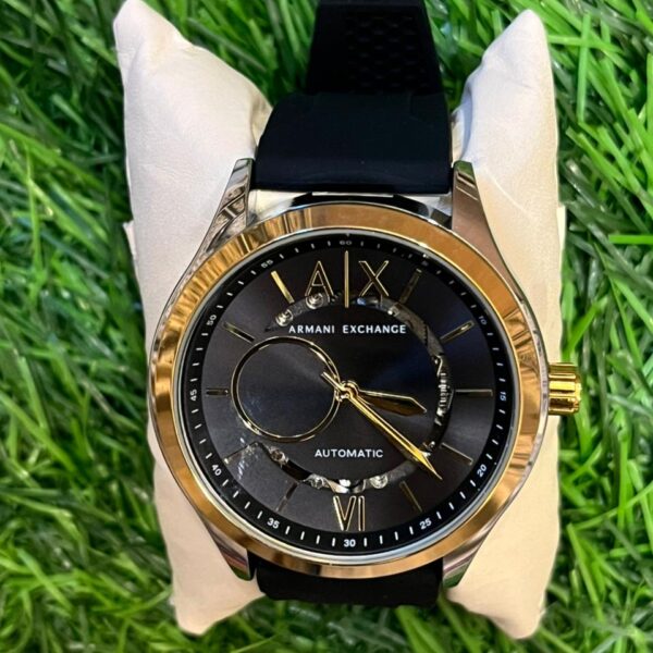 Arm🔥ni Exch🔥nge Black Silicon Strap Watch for men