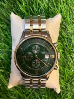 T🔥ss🔥t chrono dual tone chain watch for men (Green Dial)