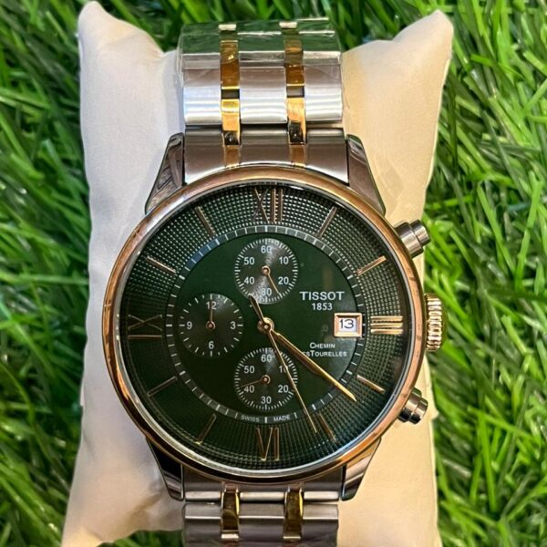 T🔥ss🔥t chrono dual tone chain watch for men (Green Dial)
