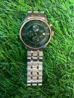 T🔥ss🔥t chrono dual tone chain watch for men (Green Dial) - Image 2