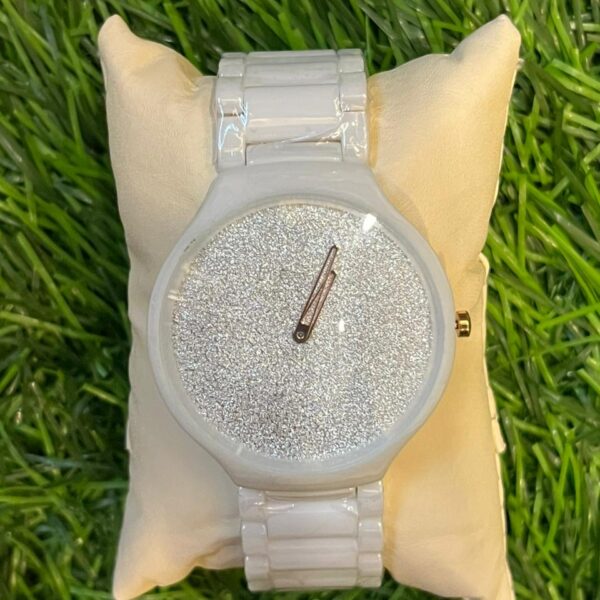 R🔥do white ceramic shiny watch for unisex for men