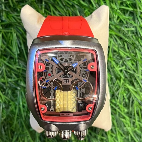 J🔥cob & Co Red Buggati belt watch for men