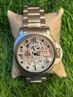 P🔥ner🔥i silver chain white dial watch for men's