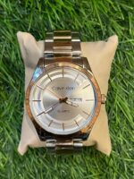 C🔥lvin Kl🔥Dual Tone Chain Watch for Men's