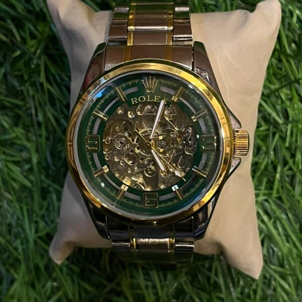 R🔥lex dual tone green dial watch for Men