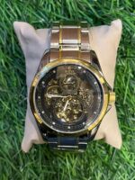 R🔥lex dual tone chain black dial watch for Men