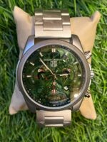 T🔥g He🔥er   silver chain green dial watch for men's
