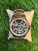 Arm🔥ni Exch🔥nge dual tone chain watch for men's