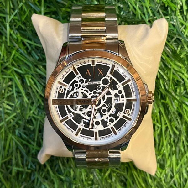 Arm🔥ni Exch🔥nge dual tone chain watch for men's