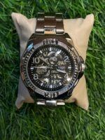 F🔥ssil  automatic silver chain watch for men's
