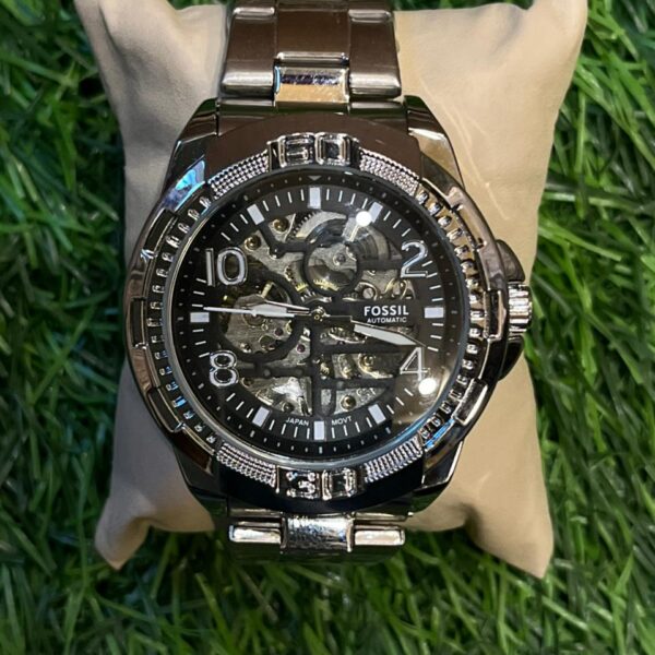F🔥ssil  automatic silver chain watch for men's