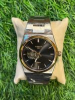T🔥ss🔥t prx silver chain black dial watch for men's