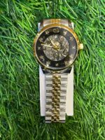 G🔥cci dual tone black dial chain watch for men's - Image 2