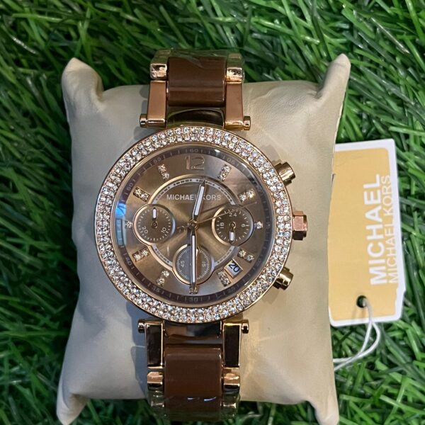M🔥ch🔥el K🔥rs chrono brown belt watch for men's