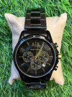 Arm🔥ni Exch🔥nge black chain watch for men's
