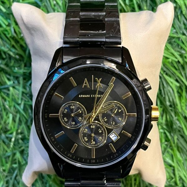 Arm🔥ni Exch🔥nge black chain watch for men's