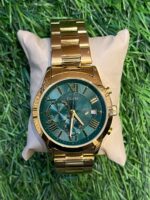 G🔥ess gold chain green roman dial watch for men's