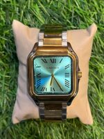 C🔥rtier dual tone chain watch roman dial