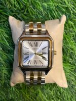 C🔥rtier dual tone chain watch white dial