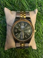 R🔥lex slim date model dual tone chain watch for men's