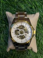 R🔥lex  Dual tone chain watch white dial watch for men's