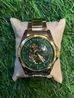 R🔥lex dual tone green dial chain watch for men's