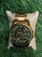 R🔥lex  gold chain green dial watch for men's