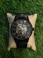 F🔥ssil automatic black chain watch for men's