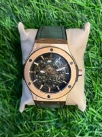 H🔥bl🔥t green belt rose dial automatic watch for men