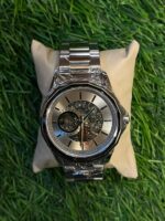 Arm🔥ni Exch🔥nge automatic silver chain watch for men's