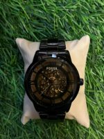 F🔥ssil  townsman automatic black chain watch for men's