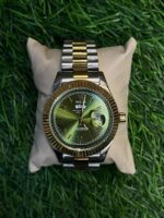 R🔥lex  day date dual tone chain watch green dial